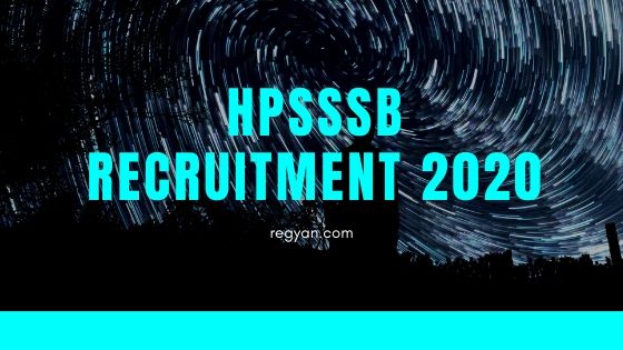 HPSSSB Recruitment 2020