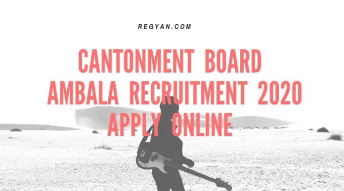 Cantonment Board Ambala Recruitment 2020