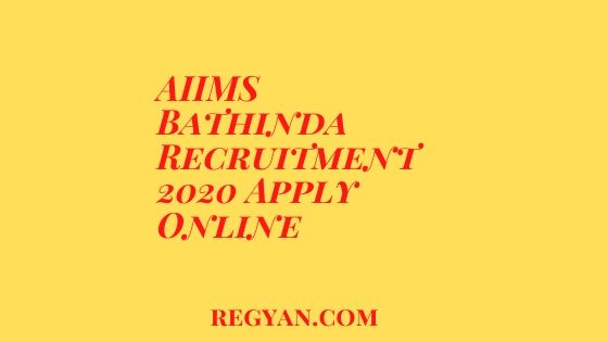 AIIMS Bathinda Recruitment 2020