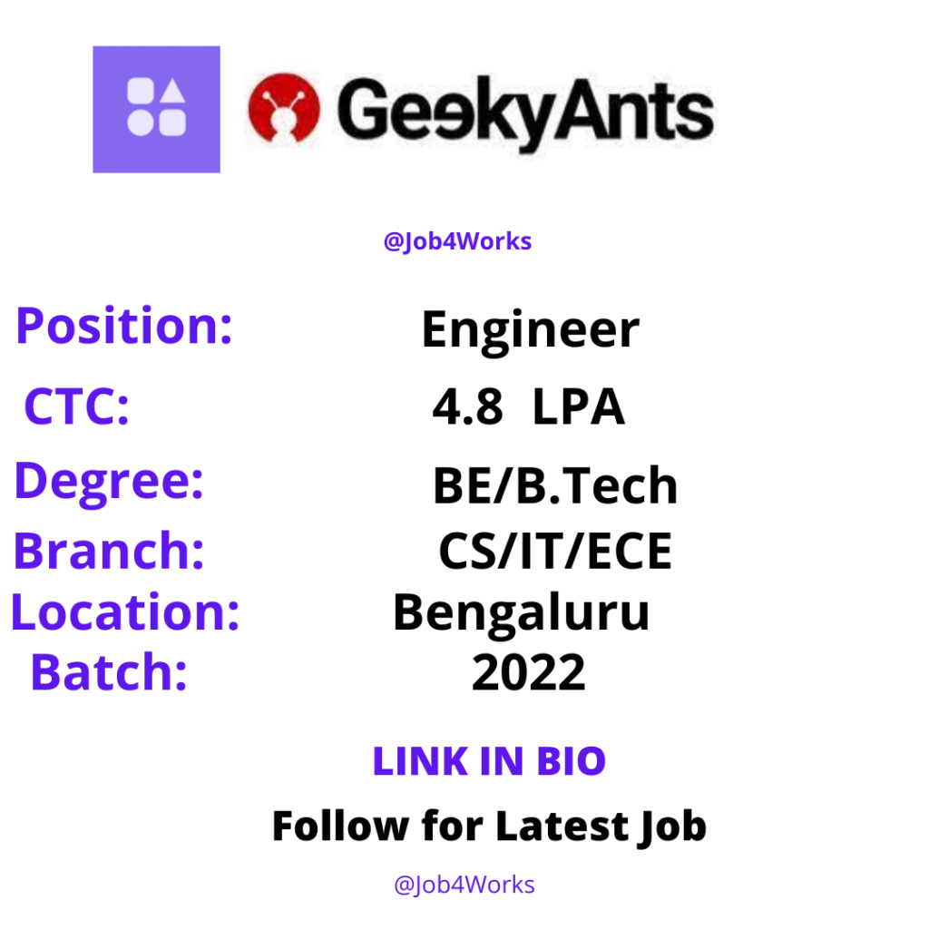 GeekyAnts Off Campus Drive 2022 for Engineer Apply Now